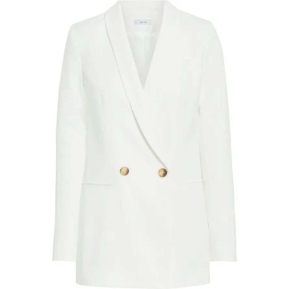 NWT IRIS & INK Giselle Double-Breasted Off White Organic Cotton Blazer – 12 - Picture 11 of 11
